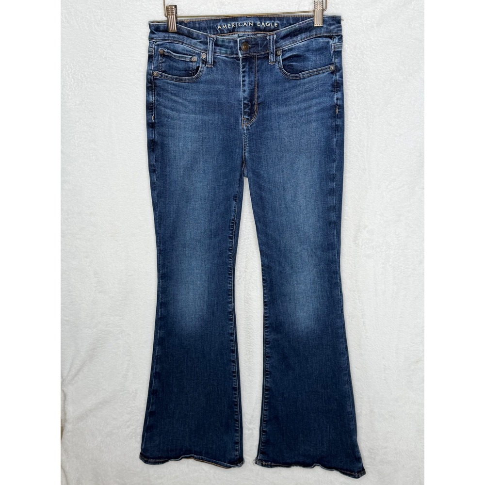 American Eagle Womens 6 Blue Super High-Rise Flare Next Level Stretch Jeans
